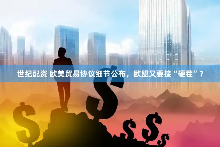 世纪配资 欧美贸易协议细节公布，欧盟又要接“硬茬”？